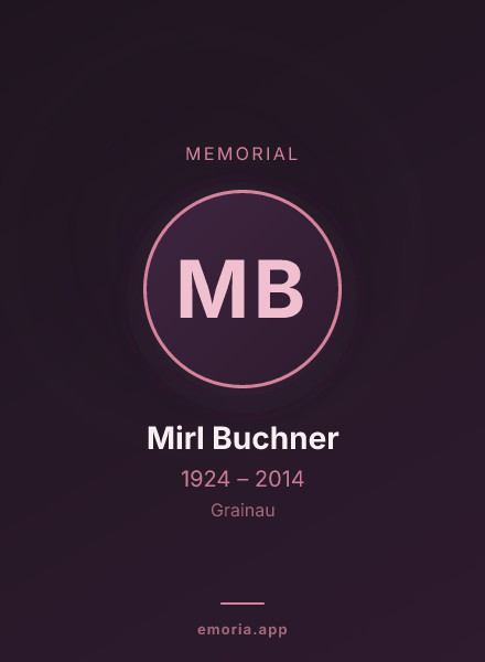 Memorial portrait of Mirl Buchner