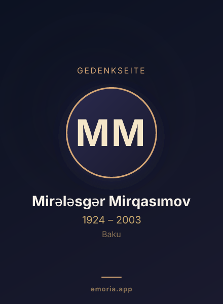 Gedenkportrait von Mirələsgər Mirqasımov