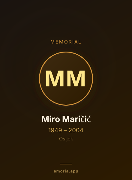 Memorial portrait of Miro Maričić