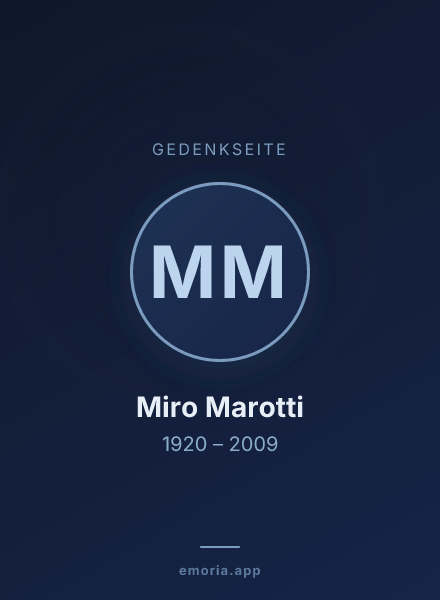 Gedenkportrait von Miro Marotti