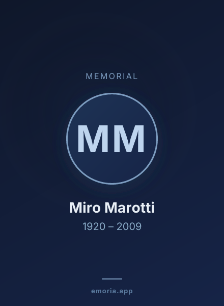 Memorial portrait of Miro Marotti