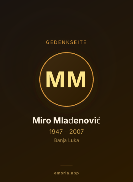 Gedenkportrait von Miro Mlađenović