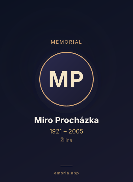Memorial portrait of Miro Procházka
