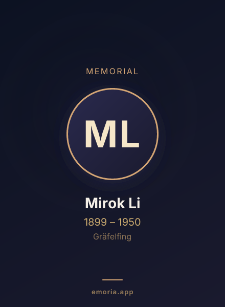 Memorial portrait of Mirok Li