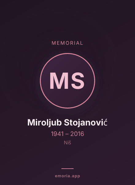 Memorial portrait of Miroljub Stojanović