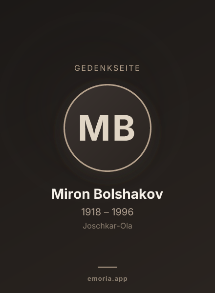 Gedenkportrait von Miron Bolshakov
