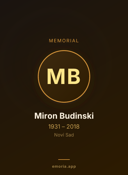 Memorial portrait of Miron Budinski