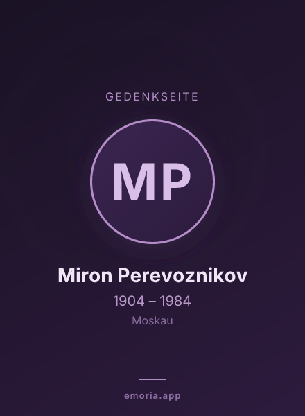 Gedenkportrait von Miron Perevoznikov