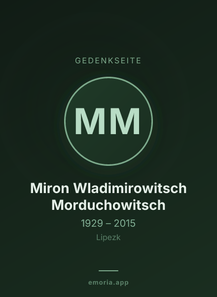 Gedenkportrait von Miron Wladimirowitsch Morduchowitsch