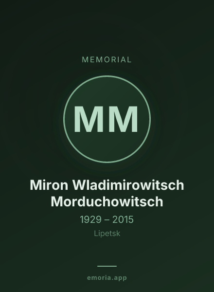 Memorial portrait of Miron Wladimirowitsch Morduchowitsch