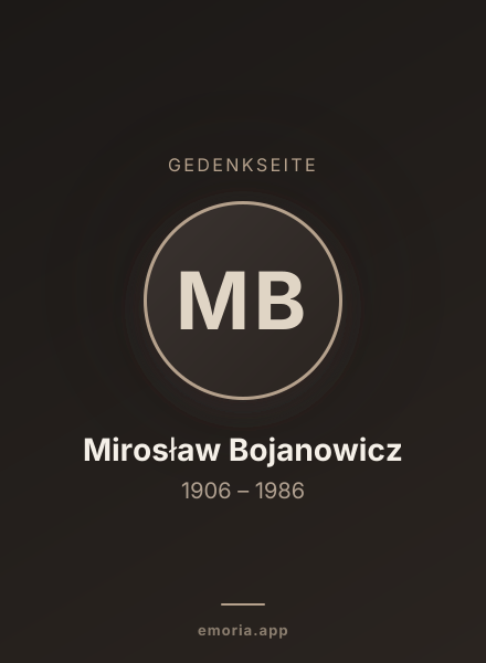 Gedenkportrait von Mirosław Bojanowicz
