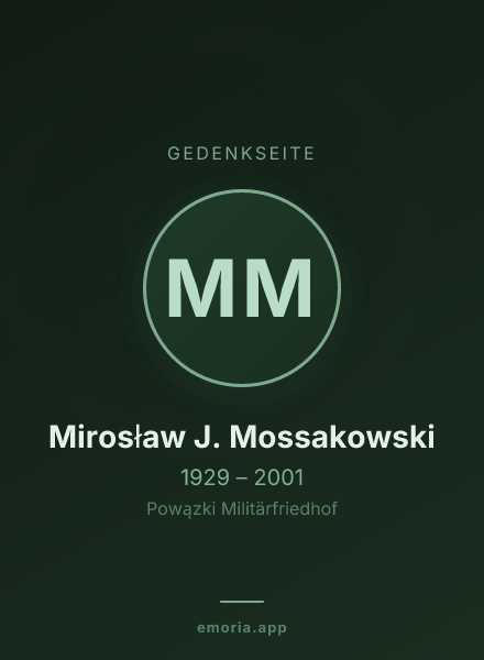 Gedenkportrait von Mirosław J. Mossakowski