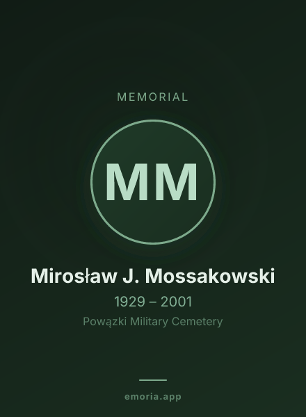 Memorial portrait of Mirosław J. Mossakowski