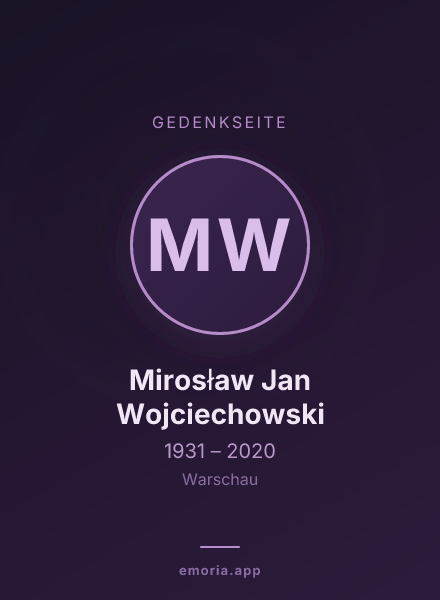 Gedenkportrait von Mirosław Jan Wojciechowski