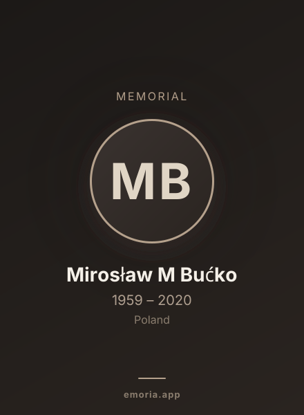 Memorial portrait of Mirosław M Bućko