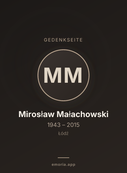 Gedenkportrait von Mirosław Małachowski