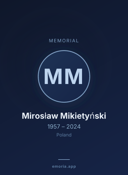 Memorial portrait of Mirosław Mikietyński