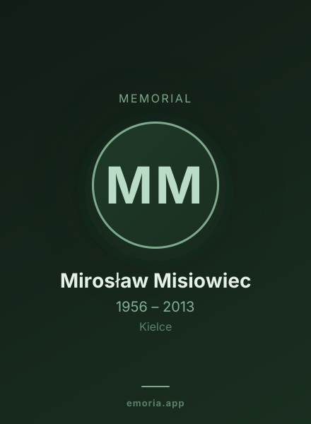 Memorial portrait of Mirosław Misiowiec