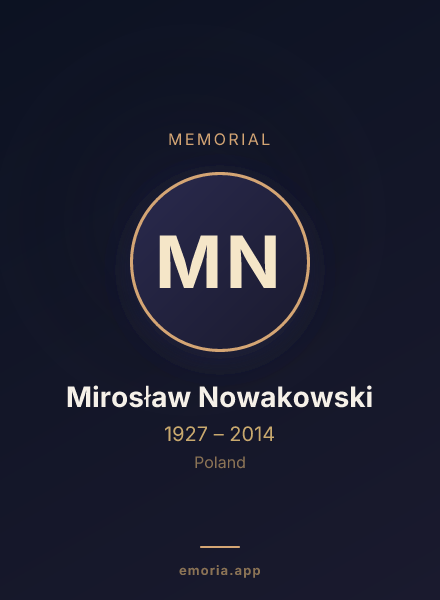 Memorial portrait of Mirosław Nowakowski