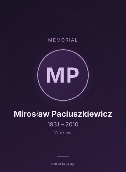Memorial portrait of Mirosław Paciuszkiewicz