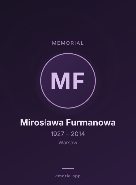 Memorial portrait of Mirosława Furmanowa