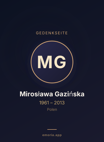Gedenkportrait von Mirosława Gazińska