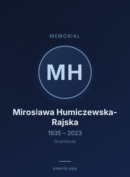 Memorial portrait of Mirosława Humiczewska-Rajska