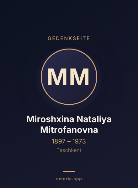 Gedenkportrait von Miroshxina Nataliya Mitrofanovna