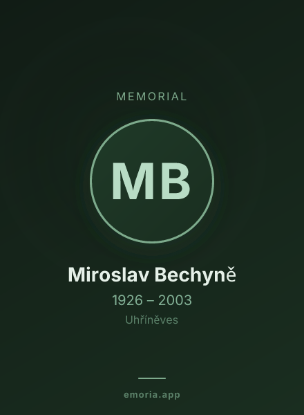 Memorial portrait of Miroslav Bechyně
