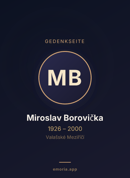 Gedenkportrait von Miroslav Borovička