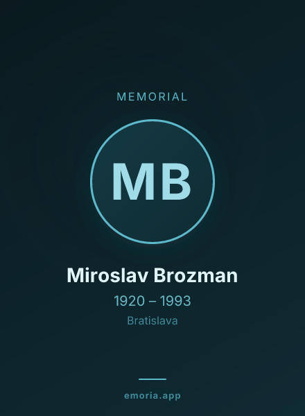 Memorial portrait of Miroslav Brozman