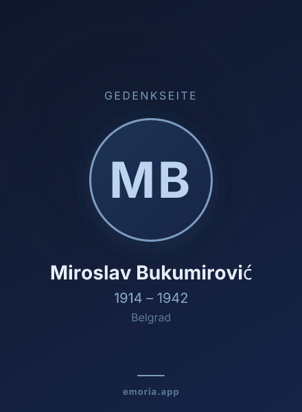 Gedenkportrait von Miroslav Bukumirović