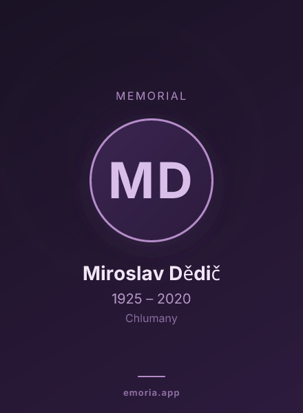 Memorial portrait of Miroslav Dědič