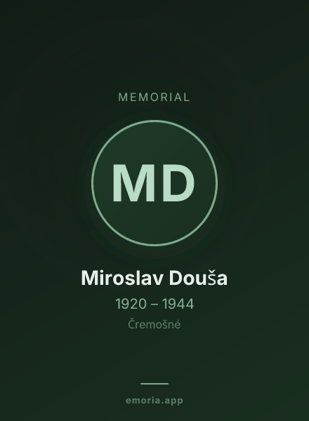 Memorial portrait of Miroslav Douša