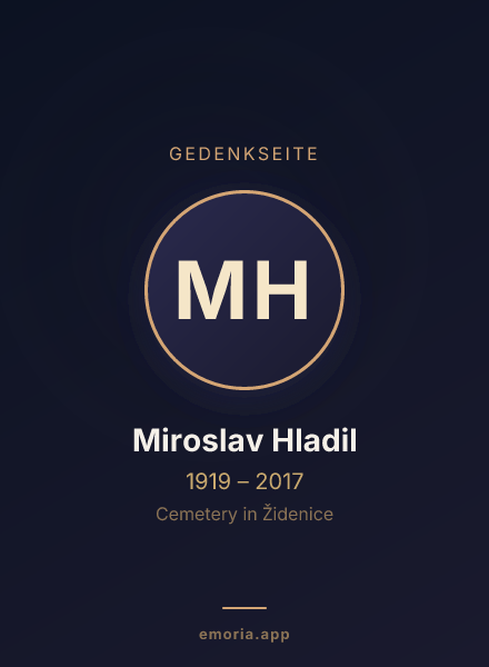 Gedenkportrait von Miroslav Hladil