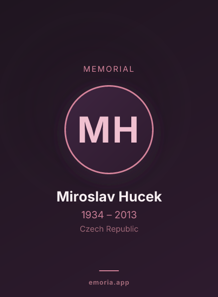 Memorial portrait of Miroslav Hucek