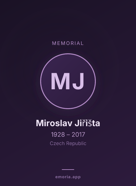 Memorial portrait of Miroslav Jiřišta