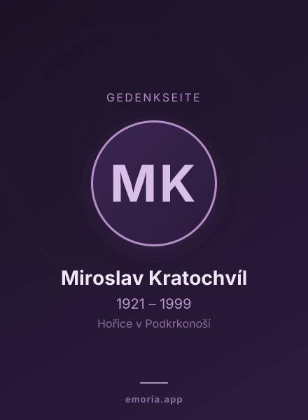 Gedenkportrait von Miroslav Kratochvíl