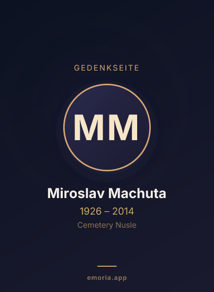 Gedenkportrait von Miroslav Machuta