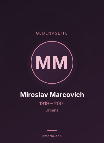Gedenkportrait von Miroslav Marcovich
