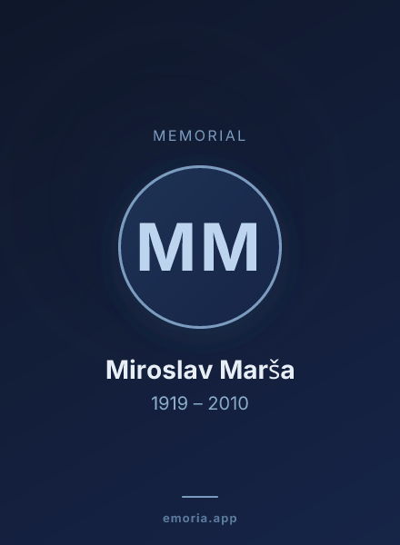 Memorial portrait of Miroslav Marša