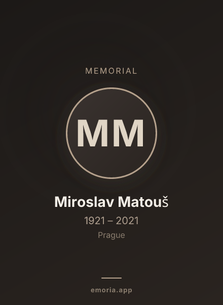 Memorial portrait of Miroslav Matouš