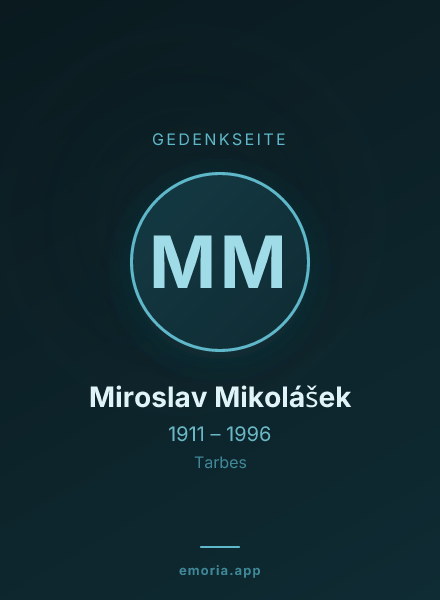 Gedenkportrait von Miroslav Mikolášek