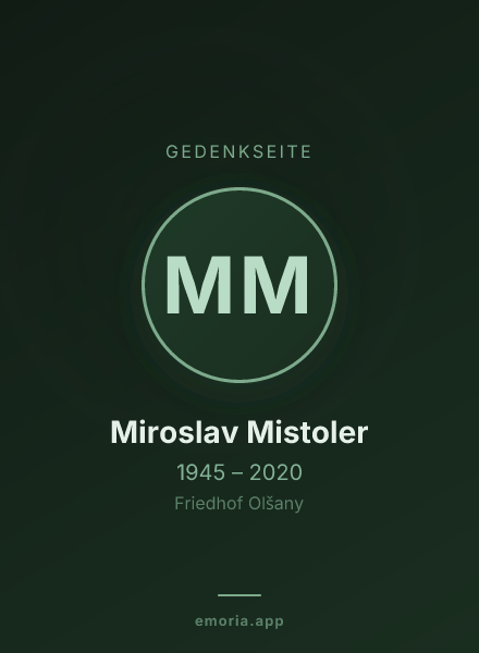 Gedenkportrait von Miroslav Mistoler