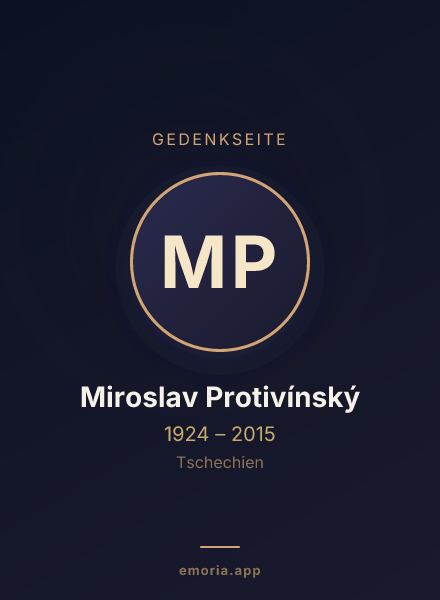 Gedenkportrait von Miroslav Protivínský
