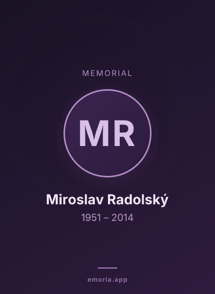 Memorial portrait of Miroslav Radolský
