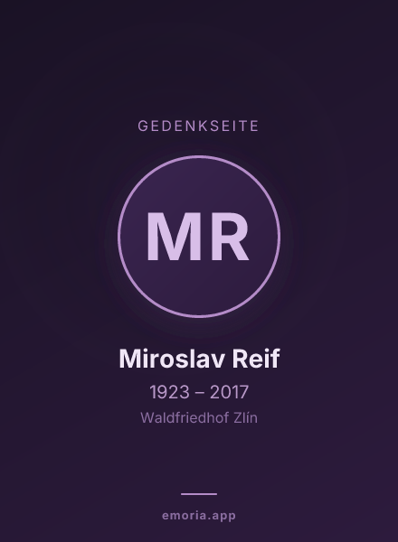 Gedenkportrait von Miroslav Reif