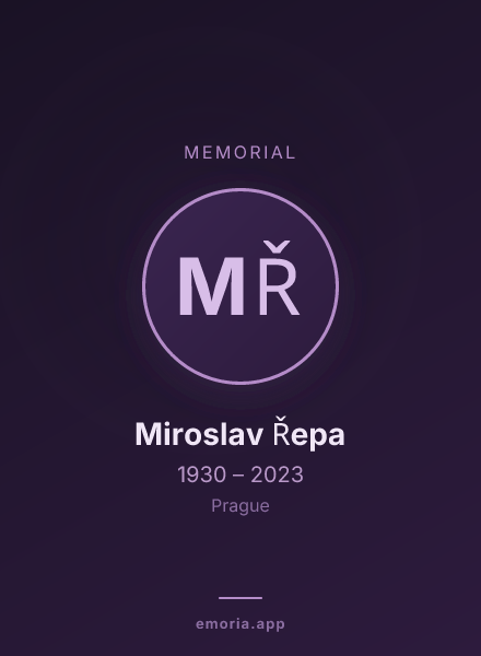 Memorial portrait of Miroslav Řepa