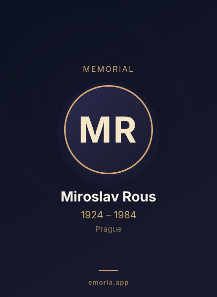 Memorial portrait of Miroslav Rous
