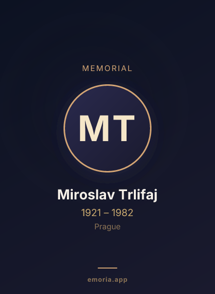 Memorial portrait of Miroslav Trlifaj